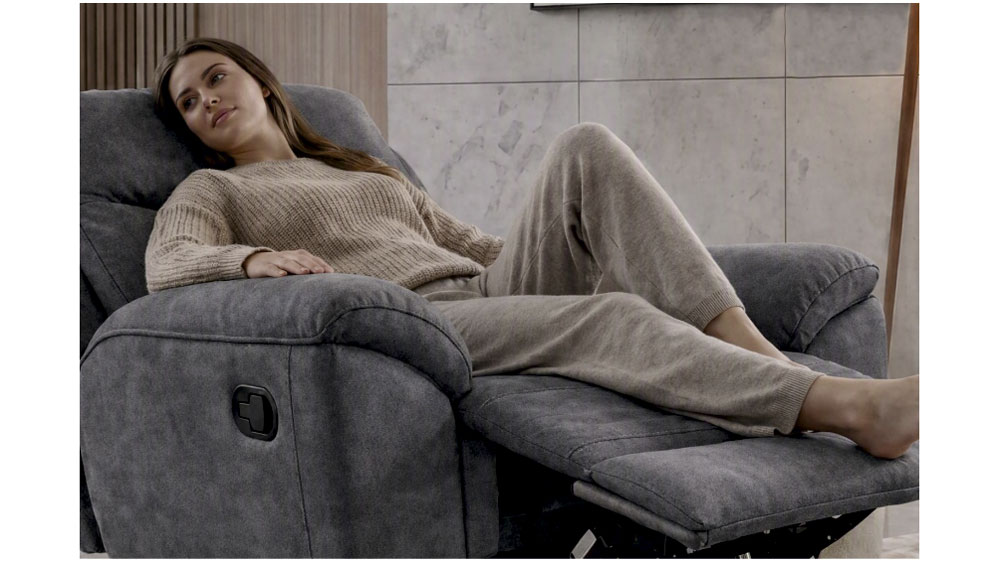Телевизионное кресло‑реклайнер Roza Gray с ручным механизмом RELAX