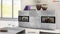 קומוד Baros Helvetia בגוון Concrete Light Black