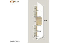 ויטרינה לבנה מדגם Helvetia AVA עם תאורת LED ומערכת push‑to‑open, עיצוב מינימליסטי לסלון