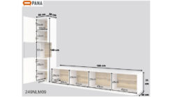 249NLM09 — схема размеров комплекта AVA в белом цвете
